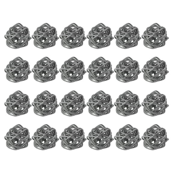 Uxcell 24 Pcs Wicker Rattan Balls 1.2 Inch Rattan Decorative Balls Vase Fillers for Wedding Party Grey