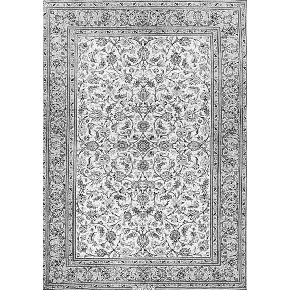 Ahgly Company Indoor Rectangle Persian Gray Traditional Area Rugs, 5' x 7'