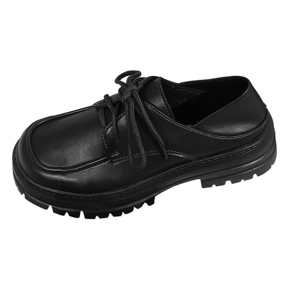 Womens Shoes,Classic Loafers Lace Up Thick Sole for Everyday Wear Versatile Classic Loafers for All Seasons,Shoes for Women,Black,8.5
