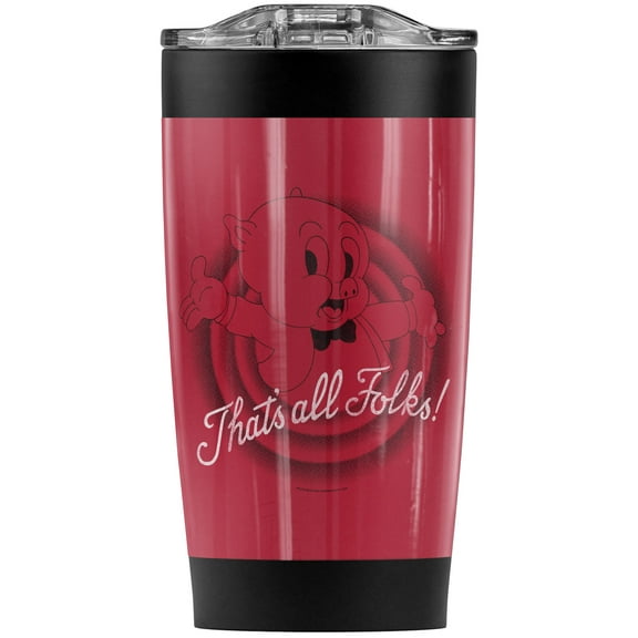 Looney Tunes That'S All Folks Stainless Steel Tumbler 20 oz Coffee Travel Mug/Cup, Vacuum Insulated & Double Wall with Leakproof Sliding Lid | Great for Hot Drinks and Cold Beverages