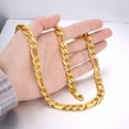 thumbnail image 3 of PROSTEEL Figaro Chain Necklace 9mm 20 Inches 14K Gold Plated Birthday Valentines Day Jewelry Gift for Men Women Adults Age, 3 of 7