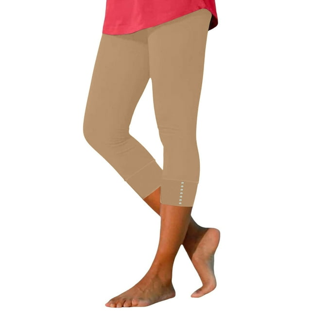 UAMVSH Leggings Capri pour Femmes Extensibles Yoga Taille Haute Serrés Capris Tendance Bas Resserré Décontracté Été Pantalons Skinny Raccourcis