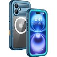 thumbnail image 1 of shiyou-Magnetic for iPhone 16 Case, IP68 Waterproof Dustproof Case, [Compatible with Magsafe] [Built-in Screen Protector] Full Body Heavy Duty Rugged Phone Case for iPhone 16 6.1 inch, Blue/Clear, 1 of 4