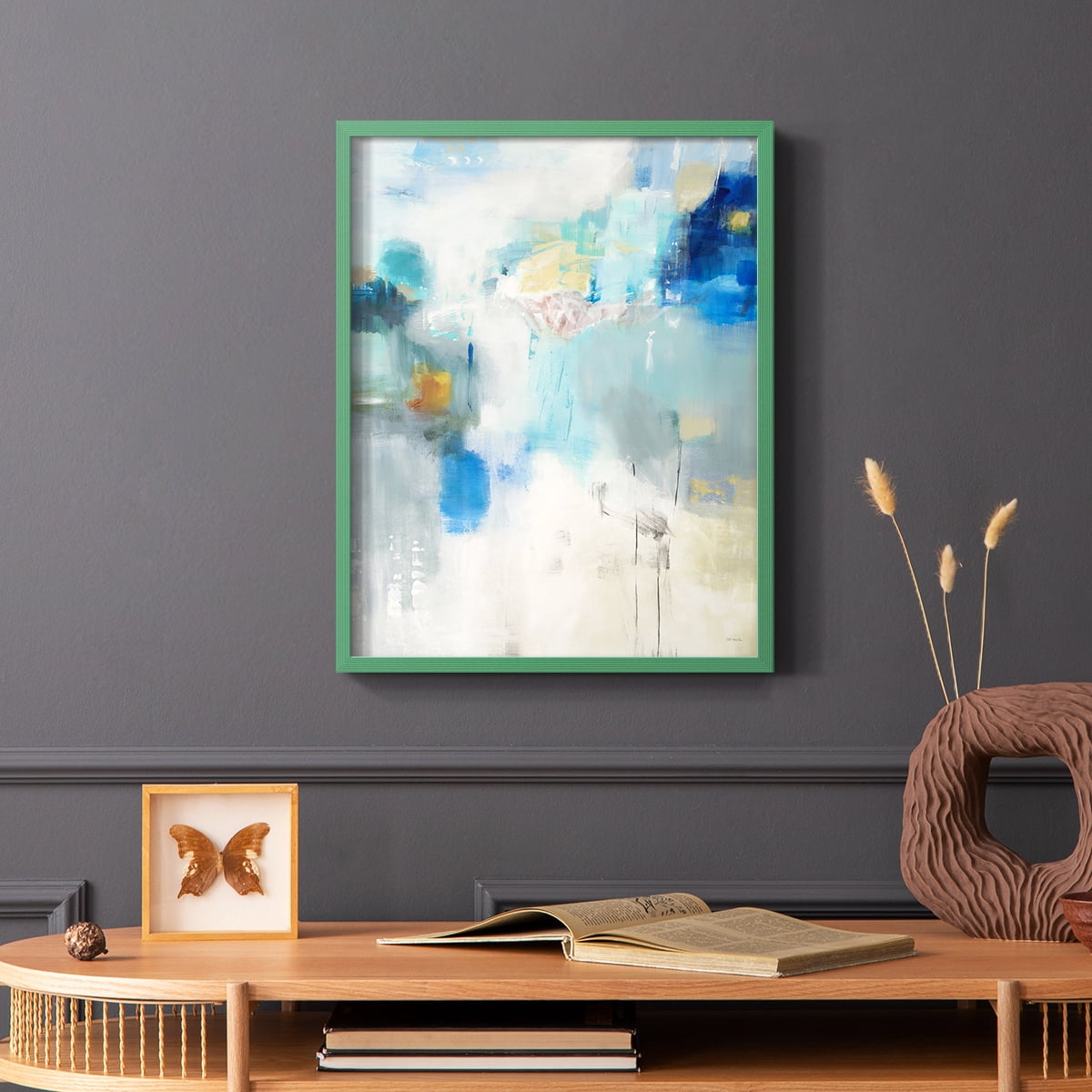 Celeste Motion I Framed Print in Green Solid Wood Framed Print No Nail Hanging