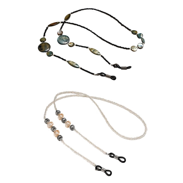HINTRMENT Beaded Spectacle Chains 2Set Plastic Material Eyeglass Holder Cord For Sports Eyewear