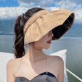 thumbnail image 2 of Women's Sun Visor Foldable Sun Hat Wide Brim Summer UV Protection Beach Hat, 2 of 8