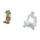 thumbnail image 5 of Figura de caballero, escultura, artesanía, figura de escritorio, figura abstracta de lector, resina, diseño moderno hueco, adecuada para escritorio de, 5 of 8