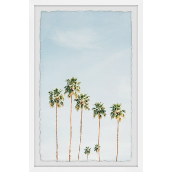 Marmont Hill Green Palm Trees Framed Wall Art, 1.50" x 8.00"