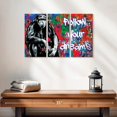 thumbnail image 2 of Elephant Stock Chimpanzee Graffiti Wall Art - Horizontal Multi Panel Canvas - Living Room Wall Decor - Animal Multi Panel - Black And Red Decor - 23" x 14", 2 of 4