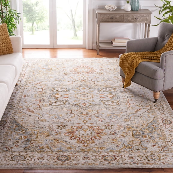 Safavieh Hamilton Olivia Oriental Polyester Area Rug, Gray/Blue, 9' x 12'
