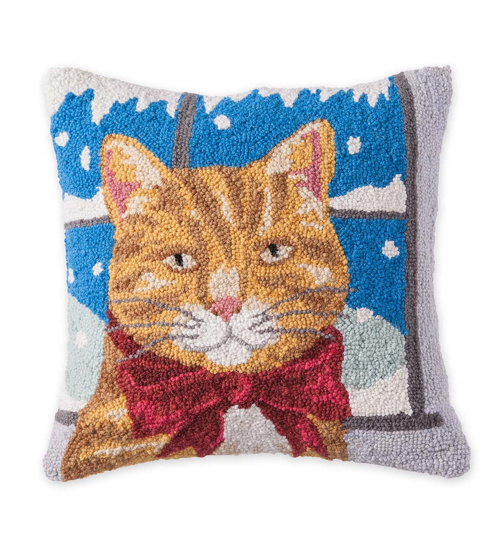 holiday cat pillow