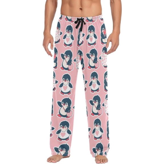 GZHJMY Penguin Pajama Pants for Men, Lounge Pants Lightweight Men Pajama Bottoms with Drawstring Pockets, Christmas New Year Birthday Gifts, Medium