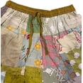 thumbnail image 3 of Unisex Boho Bohemian Hippie Rayon Patchwork Festival Shorts One Size Elasticated Waist Comfy Shorts / Parrot Green, 3 of 9