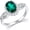 5, variant on Oval-Cut Lab-Created Emerald Ring in 925 Sterling Silver with Bee Wing Accents for Women