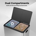 thumbnail image 4 of JoanKaren 16 Gallon Stainless Steel Dual Compartment Step Kitchen Trash Can with Lid & 2 Removable Wastebaskets,Kitchen Garbage Can & Recycling Bin,Silver, 4 of 8