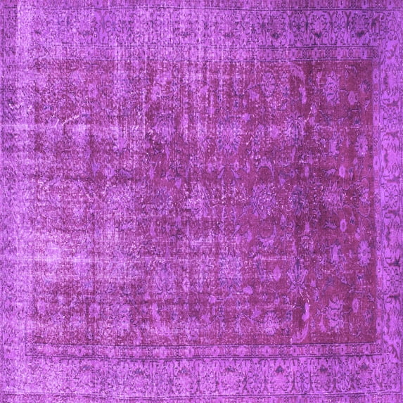 Ahgly Company Indoor Square Persian Purple Bohemian Area Rugs, 5' Square