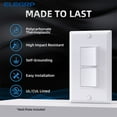 thumbnail image 7 of Decorator Double Rocker Light Switch, Two Single Pole Electrical Paddle Switch, 15A, 125V, in-Wall On/Off Switch, Self-grounding, Wall Plate is Included, UL Listed,White 2PC, 7 of 7