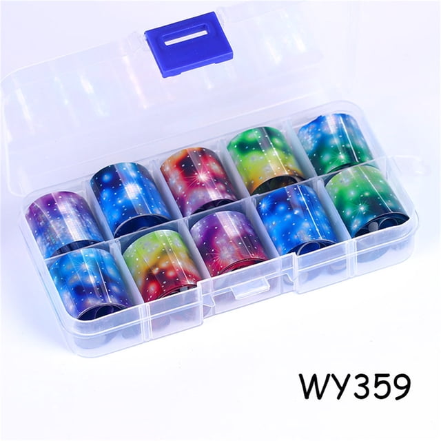 DPTALR 10 Rolls Holographic Nail Art Transfer Foil Sticker Flower Paper Wraps