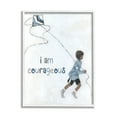 thumbnail image 4 of Stupell Industries I Am Courageous Child Flying Kite Uplifting Phrase Graphic Art White Framed Art Print Wall Art, Design by Sally Swatland, 4 of 5