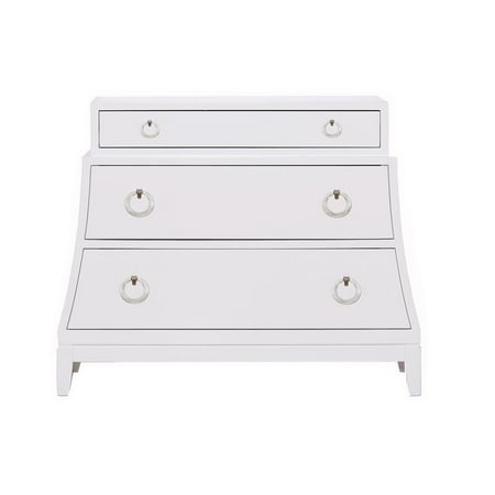 Home Fare Modern 3 Drawer Bombe Chest In White Walmart Ca