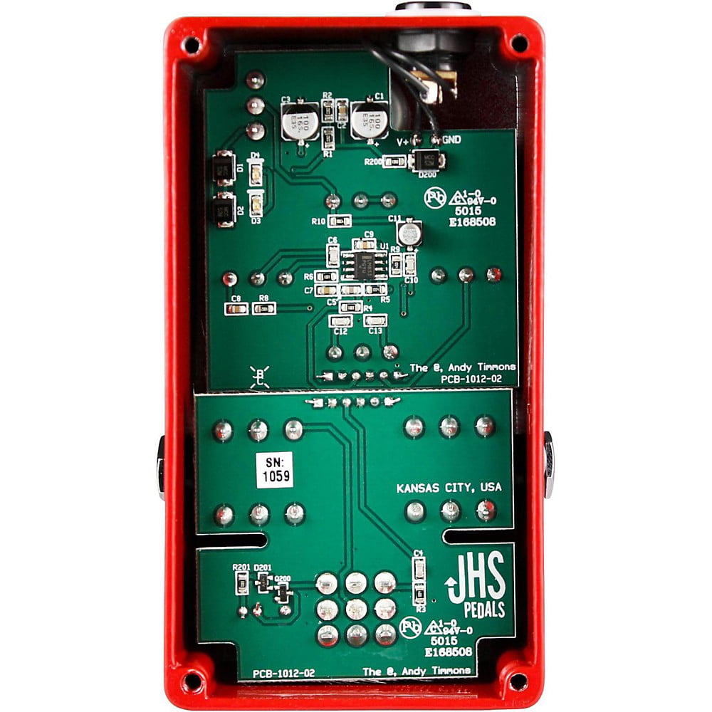 JHS AT+ Andy Timmons Signature Channel Drive Guitar Effect Pedal - Red
