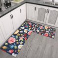 thumbnail image 2 of Pioneer Flower Floral Print Pattern Kitchen Rugs Sets Of 2,Anti Fatigue Kitchen Mat Rugs Non Slip Washable,Decorative Kitchen Floor Mats for Kitchen,Sink,Laundry,17"x30"+17"x47", 2 of 7
