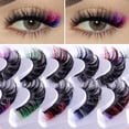 thumbnail image 2 of 7/4 pares de pestañas postizas de colores 3D Mink colorido DD Curl pestañas esponjosas volúmenes rusos extensión de pestañas suaves gruesas naturales hola suerte  unisex, 2 of 2
