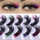 thumbnail image 2 of 7/4 pares de pestañas postizas de colores 3D Mink colorido DD Curl pestañas esponjosas volúmenes rusos extensión de pestañas suaves gruesas naturales hola suerte  unisex, 2 of 2