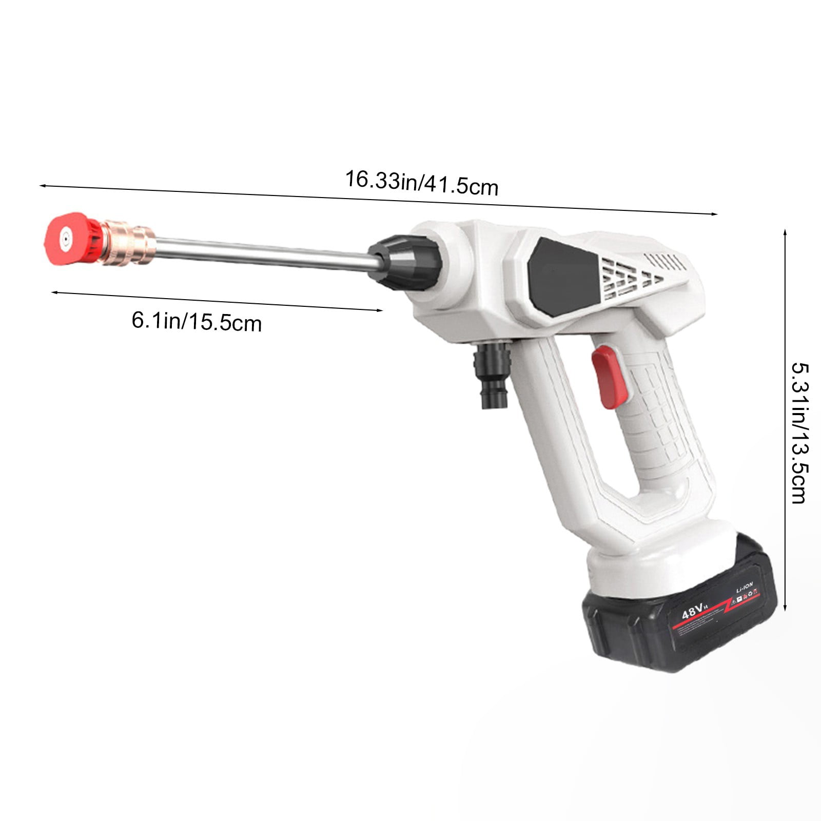 WEGFTDUOP Cordless Pressure Washer, 950PSI Portable Pressure Washer with 4.0 Ah Battery,6-IN-1/0-180° Nozzles,Handheld High-Pressure Car Washer for Fences/Patios,Charger Included