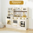 thumbnail image 3 of Costway Kids Play Kitchen with Stoves, Light, Sound, Faucet, Sink, Ice Dispenser, Microwave, 3 of 8