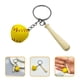 thumbnail image 2 of 12 llaveros de béisbol de madera con forma de bate, ideal como recuerdo de fiesta., 2 of 7