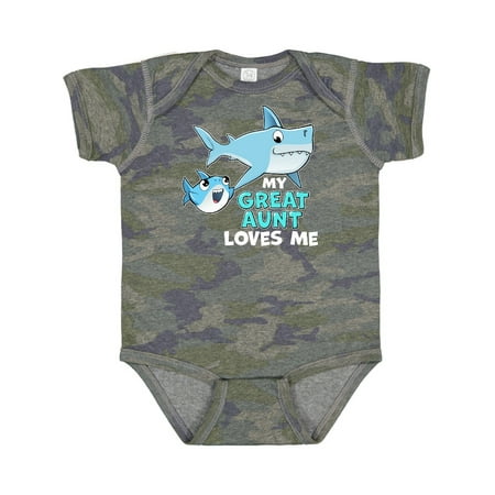 

Inktastic My Great Aunt Loves Me with Cute Sharks Gift Baby Boy or Baby Girl Bodysuit