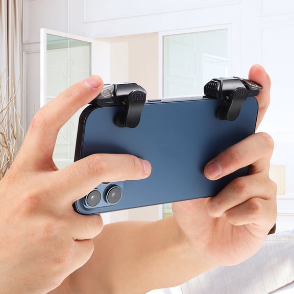 DEEPCRAFF Mobile Gaming Triggers 1 Pair with Clip and Finger Sleeves for Enhanced Control on Smartphones