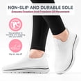thumbnail image 4 of Sosenfer Women's Hands Free Non Slip White Knit Slip On Walking Sneakers, 4 of 8