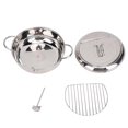 thumbnail image 2 of Stainless Frying Pot 3.2L Double Ear 201 Stainless Steel Deep Fryer Pot with Oil Drip Drainer Rack  for Tempura, 2 of 7