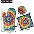 thumbnail image 6 of Colorful Rainbow Tie Dye Spiral Pattern Kitchen Oven Mitt and Pot Holder Sets 4 Pcs for Baking, Cooking and Grilling, Heat Resistant Up To 392 °F, 6 of 7