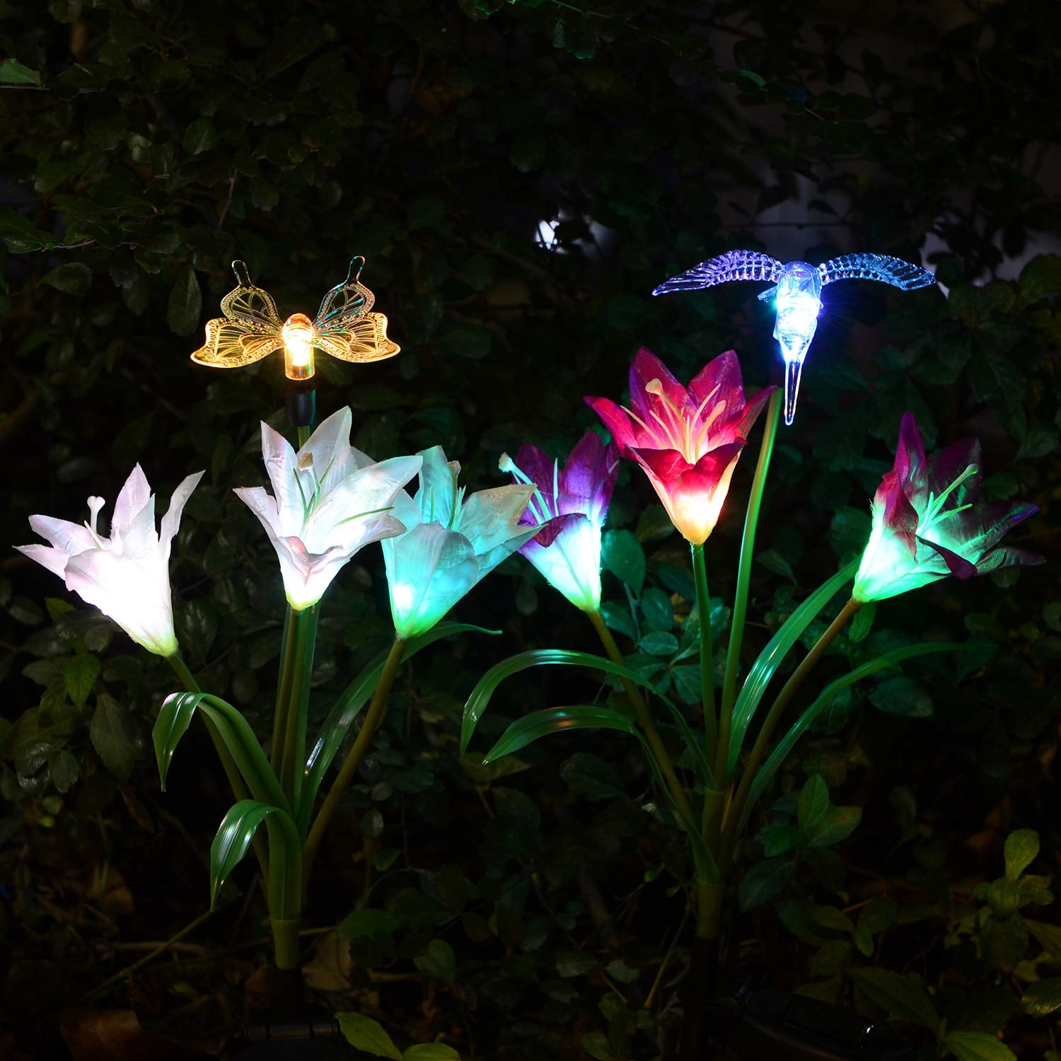 Solar Power Simulation Realistic Butterfly Bird Lawn Light Lamp Outdoor Decor 