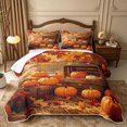 thumbnail image 2 of Erosebridal Pumpkin Harvest Quilt King 3 Pieces,Happy Fall King Coverlet Set,Gold,1 Bedspread and 2 Pillowcases, 2 of 7
