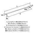 thumbnail image 2 of Amerock Winsome 24 inch (610mm) Center-to-Center Polished Nickel Appliance Pull, 2 of 4