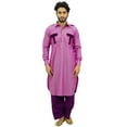 thumbnail image 6 of Atasi Men's Pathani Style Men's Salwaar Kameez Pink Punjabi Shirt-Medium, 6 of 7