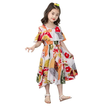

TAIAOJING Girls Dress Kids Mandarin Day Baby Toddler Sleeve Letter Dress Valentine s print Dress Clothes Outfit A-Line Dresses