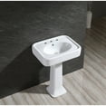 thumbnail image 2 of Kingston Brass VPB2268 Robert 26" Ceramic Pedestal Sink (8-Inch, 3-Hole), White, 2 of 7
