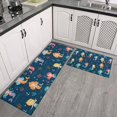 thumbnail image 2 of Dark Blue Mermaid Pattern Kitchen Rugs Sets Of 2,Anti Fatigue Kitchen Mat Rugs Non Slip Washable,Decorative Kitchen Floor Mats for Kitchen,Sink,Laundry,17"x30"+17"x47", 2 of 7