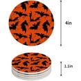thumbnail image 1 of RYLABLUE Halloween Bat Pattern Orange Set of 4 Round Coaster for Drinks, Absorbent Ceramic Stone Coasters Cup Mat with Cork Base for Home Kitchen Room Coffee Table Bar Decor, 1 of 5