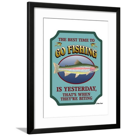 Best Time to Go Fishing Framed Print Wall Art By Mark (Best Time To Go Fishing In Ohio)