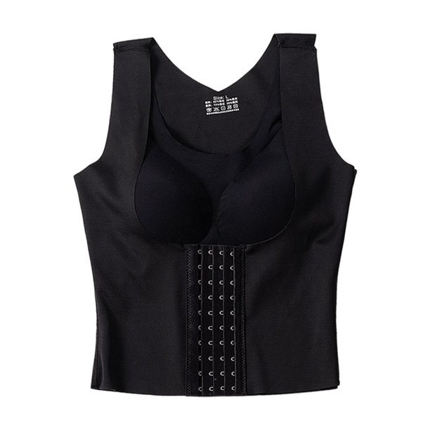 Escultor de cuerpo Mujer Body Shaper Suave Fajas Control De Abdomen Pecho Adelgazante Negro M Negro M Magideal Escultor de cuerpo