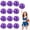 Black+Purple, variant on Pom Poms Cheer 12 Pieces- Cheerleading Pompoms Handheld Squad Set For Sports Team- Party- Festival- Adults Kids- Easy Fluff Design.