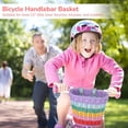 thumbnail image 2 of Kids Bicycle Handlebar Basket, Bicycle Hanging Basket with Adjustable PU Belts, Weatherproof Hand-Woven Rattan Storage Basket, Kids Bicycle Accessories, 2 of 5