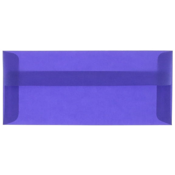 JAM Paper #10 Translucent Envelopes, 4.1x9.5, Blue, 25/Pack, Primary Blue