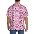 thumbnail image 5 of Xecao offers the Cute Watermelon Flamingo for Men's Casual Short-sleeved Shirt, a button-up collared shirt with a pocket, perfect for beach vacations and yacht travel in the 4X-Large size., 5 of 7